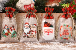 Pouch in 150x310 dimensions with double side Christmas figures - 12 pcs-6