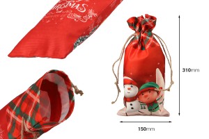Red pouch in 150x310 mm dimensions with double side Christmas figures - 12 pcs-εικόνα_διαστάσεις