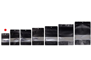 Doy Pack-Aluminiumbeutel 100x30x150mm mit Reißverschluss und Fenster und Möglichkeit zum Heißsiegeln - 100 Stück-εικόνα_σύνθεση