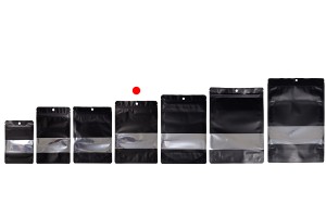 Sachets en aluminium Doypack 150 x 40 x 220 mm avec fermeture zip, fenêtre et possibilité de thermoscellage - 100 pcs-εικόνα_σύνθεση