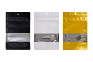 Doy Pack Aluminiumbeutel 160x40x240 mm mit Reißverschluss, Fenster und Möglichkeit zum Heißsiegeln - 100 Stück-3