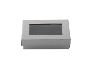 Schachtel für Geschenke 80x50x26 silber mit Sichtfenster und Schaum -24 Stk-1