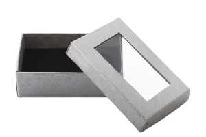 Schachtel für Geschenke 80x50x26 silber mit Sichtfenster und Schaum -24 Stk-2