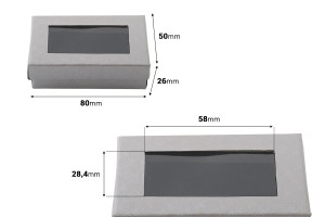 Schachtel für Geschenke 80x50x26 silber mit Sichtfenster und Schaum -24 Stk-3