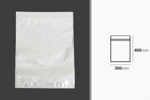 Plastiktüten 300x400 mm mit Reißverschluss, weißer Rückseite und transparenter Vorderseite - 100 Stück-2