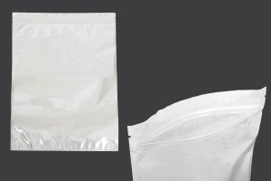 Plastiktüten 300x400 mm mit Reißverschluss, weißer Rückseite und transparenter Vorderseite - 100 Stück-3