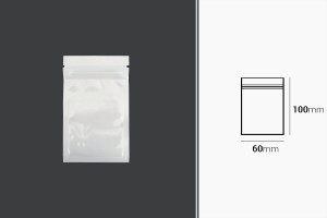 Plastiktüten 60x100 mm mit Reißverschluss, weißer Rückseite und transparenter Vorderseite - 100 Stück-εικόνα_διαστάσεις