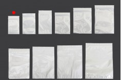 Σακουλάκια πλαστικά 60x100 mm με κλείσιμο zip, λευκή πίσω όψη και διάφανο μπροστά - 100 τμχ