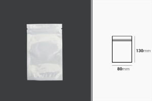 Sachets en plastique 80 x 130 mm avec fermeture éclair, dos blanc et face transparente - 100 pcs-2