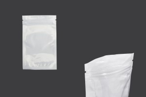 Sachets en plastique 80 x 130 mm avec fermeture éclair, dos blanc et face transparente - 100 pcs-3