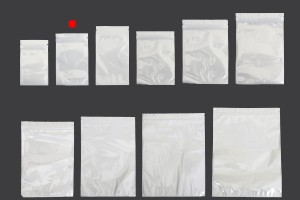 Sachets en plastique 80 x 130 mm avec fermeture éclair, dos blanc et face transparente - 100 pcs-4