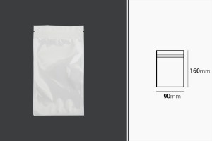 Sachets en plastique 90 x 160 mm avec fermeture éclair, dos blanc et face transparente - 100 pcs-εικόνα_διαστάσεις