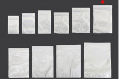 Sachets en plastique 160 x 240 mm avec fermeture éclair, dos blanc et face transparente - 100 pcs