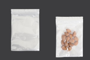 Sachets en plastique 160 x 240 mm avec fermeture éclair, dos blanc et face transparente - 100 pcs-εικόνα_προϊοντική