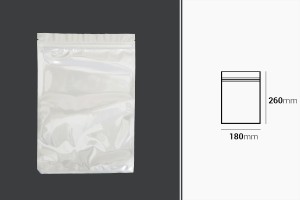 Sachets en plastique 180 x 260 mm avec fermeture éclair, dos blanc et face transparente - 100 pcs-εικόνα_διαστάσεις