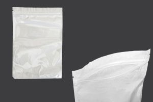 Sachets en plastique 180 x 260 mm avec fermeture éclair, dos blanc et face transparente - 100 pcs-εικόνα_σύνθεση