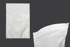 Sachets en plastique 220 x 320 mm avec fermeture éclair, dos blanc et face transparente - 100 pcs-3