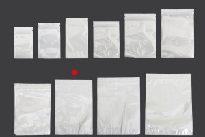 Sachets en plastique 220 x 320 mm avec fermeture éclair, dos blanc et face transparente - 100 pcs-4