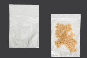 Sachets en plastique 220 x 320 mm avec fermeture éclair, dos blanc et face transparente - 100 pcs-1