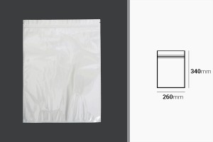 Plastiktüten 260x340 mm mit Reißverschluss, weißer Rückseite und transparenter Vorderseite - 100 Stück-εικόνα_διαστάσεις