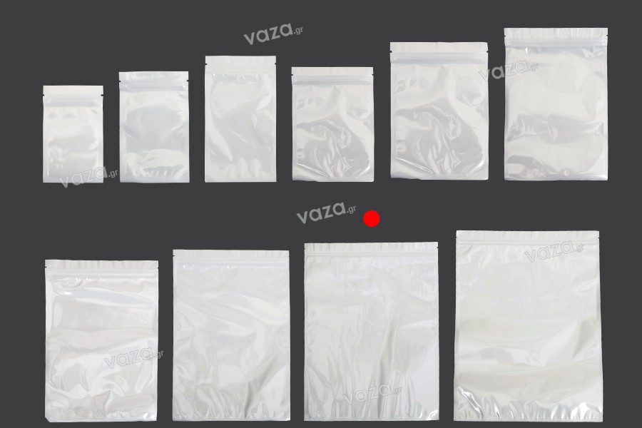 Plastic zip lock bag with white back side and transparent front size in  size 260x340 mm - 100 pcs | New Products