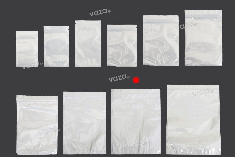 Plastic zip lock bag with white back side and transparent front size in size 260x340 mm - 100 pcs | New Products Plastic zip lock bag with white back side and transparent front size in size 260x340 mm - 100 pcs | New Products