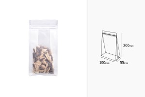 Standbodenbeutel transparent mit Druckverschluss,verschließbar 100x55x200mm - 50 Stücke-bildabmessungen