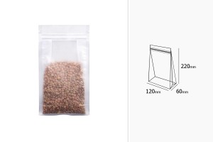 Sachets transparents de type Doypack avec fermeture zip et possibilité de fermeture par thermoscellage 120 x 60 x 220 mm - 50 pcs-εικόνα_διαστάσεις