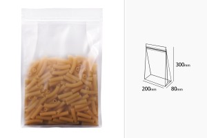 Sachets transparents de type Doypack avec fermeture zip et possibilité de fermeture par thermoscellage 200 x 80 x 300 mm - 50 pcs-εικόνα_διαστάσεις