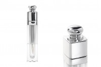 Θήκη για lip gloss 5 ml διάφανο με ασημί