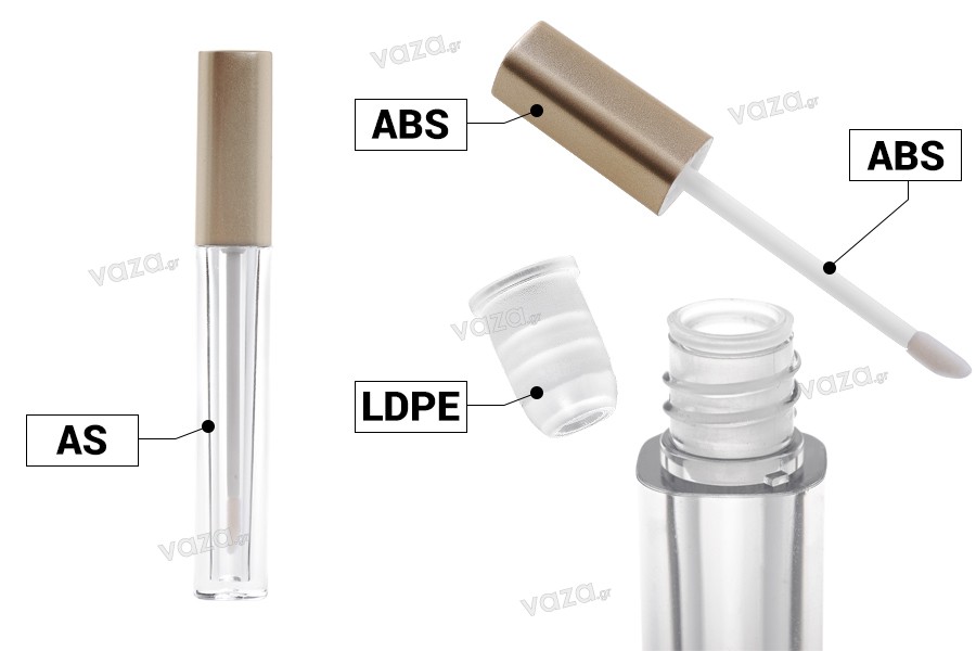 Lipglosshülse 4 ml mit beige Deckel