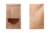 Sacs en papier kraft 120 x 60 x 245 mm avec fenêtre et fil de fer pour la fermeture Sacs en papier kraft 120 x 60 x 245 mm avec fenêtre et fil de fer pour la fermeture