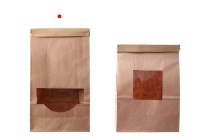 Sacs en papier kraft 120 x 60 x 245 mm avec fenêtre et fil de fer pour la fermeture Sacs en papier kraft 120 x 60 x 245 mm avec fenêtre et fil de fer pour la fermeture