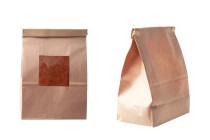 Sacs kraft 150x70x225 mm avec fenêtre et fil de fermeture (tin-tie)