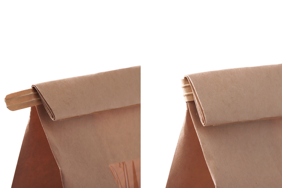 Sacs kraft 150x70x225 mm avec fenêtre et fil de fermeture (tin-tie)