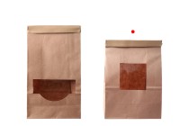 Sacs kraft 150x70x225 mm avec fenêtre et fil de fermeture (tin-tie)