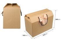 Gift box - bag 315x165x240 mm eco-friendly kraft paper with bow and handle - 12 pcs Gift box - bag 315x165x240 mm eco-friendly kraft paper with bow and handle - 12 pcs