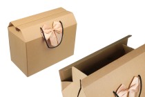 Gift box - bag 315x165x240 mm eco-friendly kraft paper with bow and handle - 12 pcs Gift box - bag 315x165x240 mm eco-friendly kraft paper with bow and handle - 12 pcs