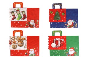 Boîte cadeau de Noël avec poignée 160 x 145 x 190 mm (couleurs mélangées) - 12 pcs-6