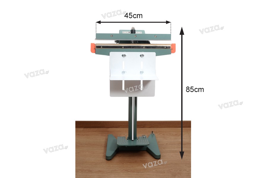 Termosaldatrice a pedale orizzontale(per sacchetti e Doy Pack) – lunghezza di saldatura di 45 cm e una larghezza di saldatura di 8 mm.