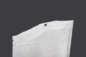 Sachets en plastique avec fermeture éclair 260 x 340 mm, dos blanc et face transparente, avec trou et thermosoudure - 100 pcs-εικόνα_σύνθεση