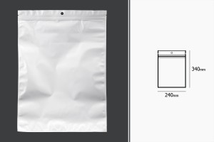 Fermuarlı, plastik kapaklı 240x340 mm, beyaz dikiz, şeffaf ön ve delik - 100 adet-2