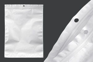 Fermuarlı, plastik kapaklı 240x340 mm, beyaz dikiz, şeffaf ön ve delik - 100 adet-1