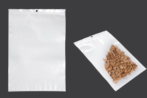 Sachets en plastique avec fermeture éclair 240 x 340 mm, dos blanc et face transparente, avec trou et thermosoudure - 100 pcs-εικόνα_προϊοντική