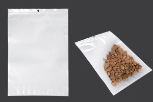 Sachets en plastique avec fermeture éclair 260 x 340 mm, dos blanc et face transparente, avec trou et thermosoudure - 100 pcs-εικόνα_προϊοντική