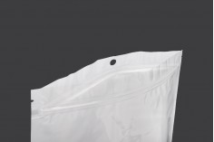 Σακουλάκια πλαστικά με κλείσιμο zip 140x200 mm, λευκή πίσω όψη και διάφανο μπροστά, με τρύπα και δυνατότητα σφράγισης με θερμοκόλληση - 100 τμχ