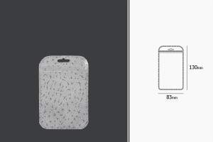 Qese me mbyllje zip 83x130 mm, pjesa e pasme non woven,  pjesa e përparme transparente dhe me vrimë  Eurohole - 50 copë     -imazh_dimensione