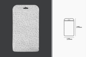 Beutel non woven 135x245 mm mit Druckveschluss und Euroloch -50 Stücke-εικόνα_διαστάσεις