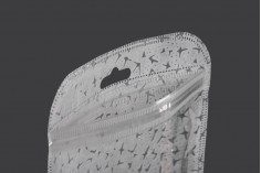 Pachete cu închidere cu fermoar 120x220 mm, față din spate nețesută, față transparentă și gaură euro - 50 buc