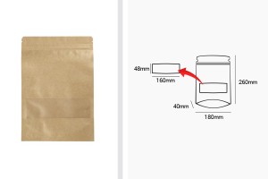Doy Pack Basteltaschen mit Reiß-Verschluss und Fenster, transparenter Innen- und Außenverkleidung und Versiegelung mit Heißsiegelung 180x40x260 mm - 100 Stk-2